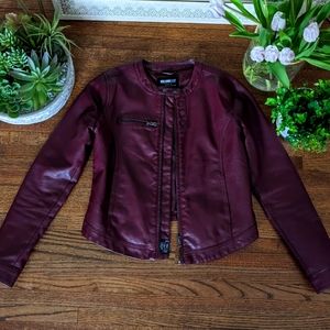 Oxblood biker jacket